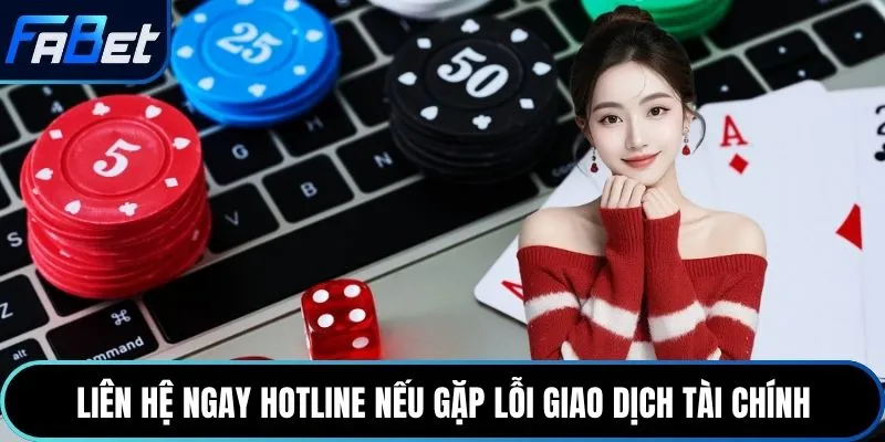 Liên hệ ngay hotline nếu gặp lỗi giao dịch tài chính
